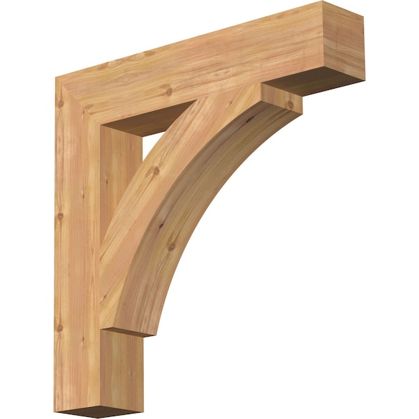 Ekena Millwork Thorton Block Smooth Bracket, Western Red Cedar, 5 1/2"W x 30"D x 30"H BKT06X30X30THR05SWR - main